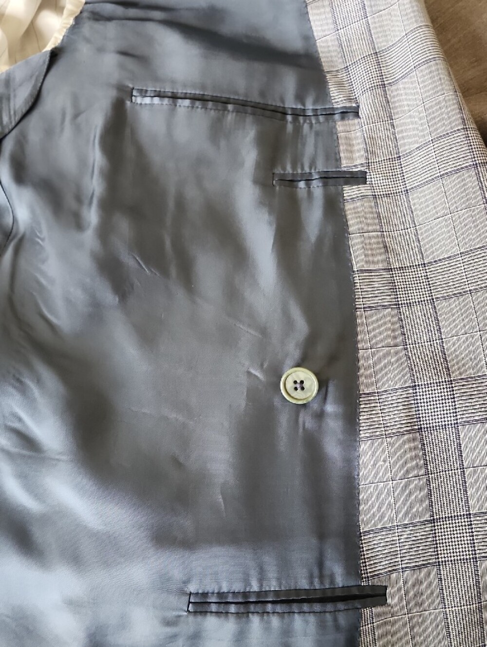 Canali Gray Plaid Double-Breasted Suit - Picture 4 of 10
